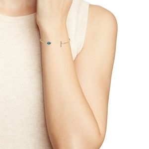 Jules Smith Silver-Tone Pave Bar & Stone Cuff